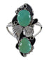 Genuine Sterling Silver Flower Southwest Turquoise Ring Size 8-1/2 RX60211
